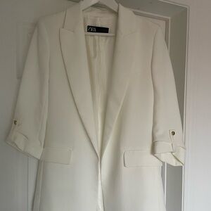 Zara white blazer